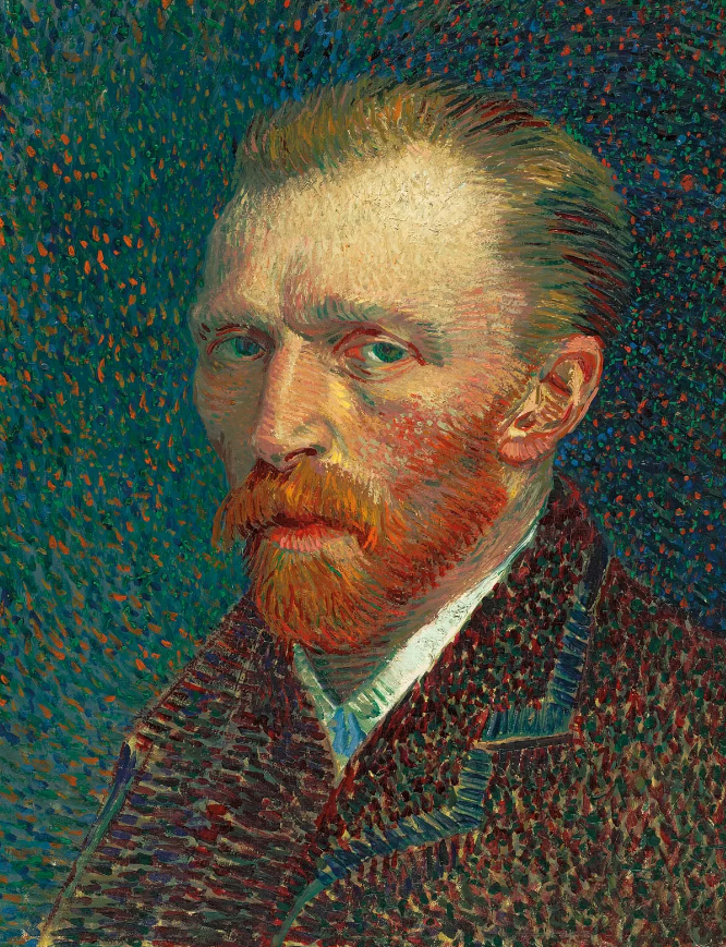 Vincent van Gogh working on a painting, showing determination despite facing rejection.